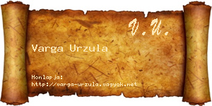 Varga Urzula névjegykártya